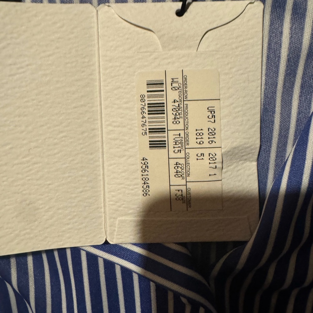 Balenciaga Navy and White Striped Button-Front Blouse - Picture 2 of 4